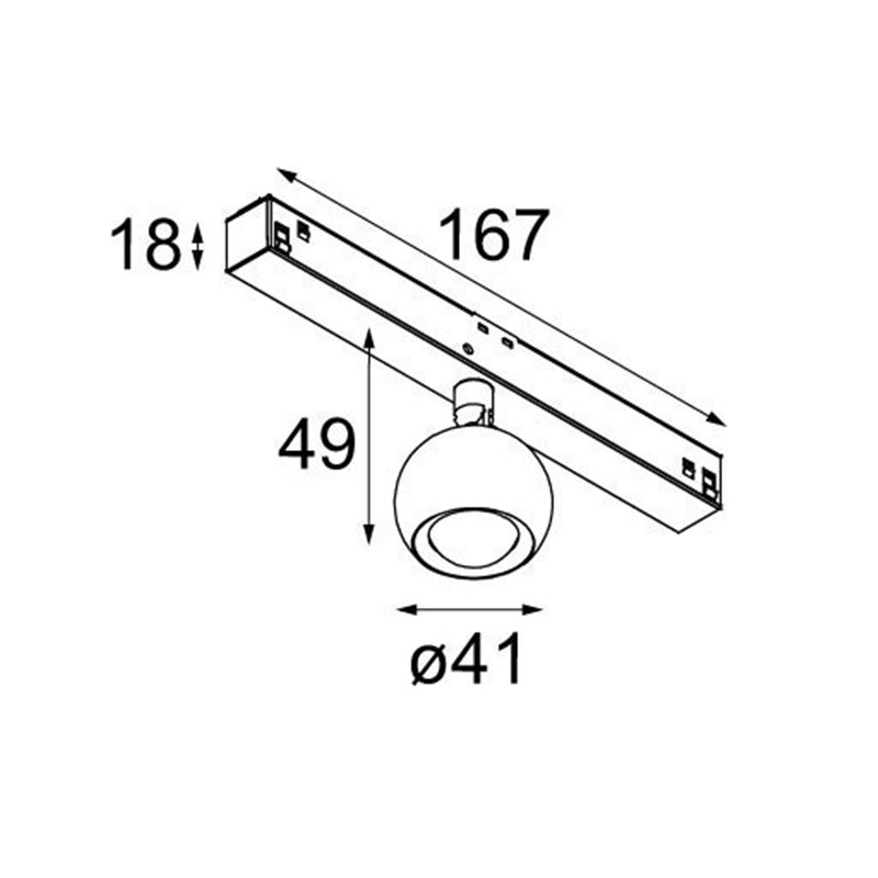 Modular Marbulito track 48V 1x LED GI 