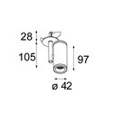 Modular Médard 42 semi-recessed LED warm dim GE Inbouwlamp