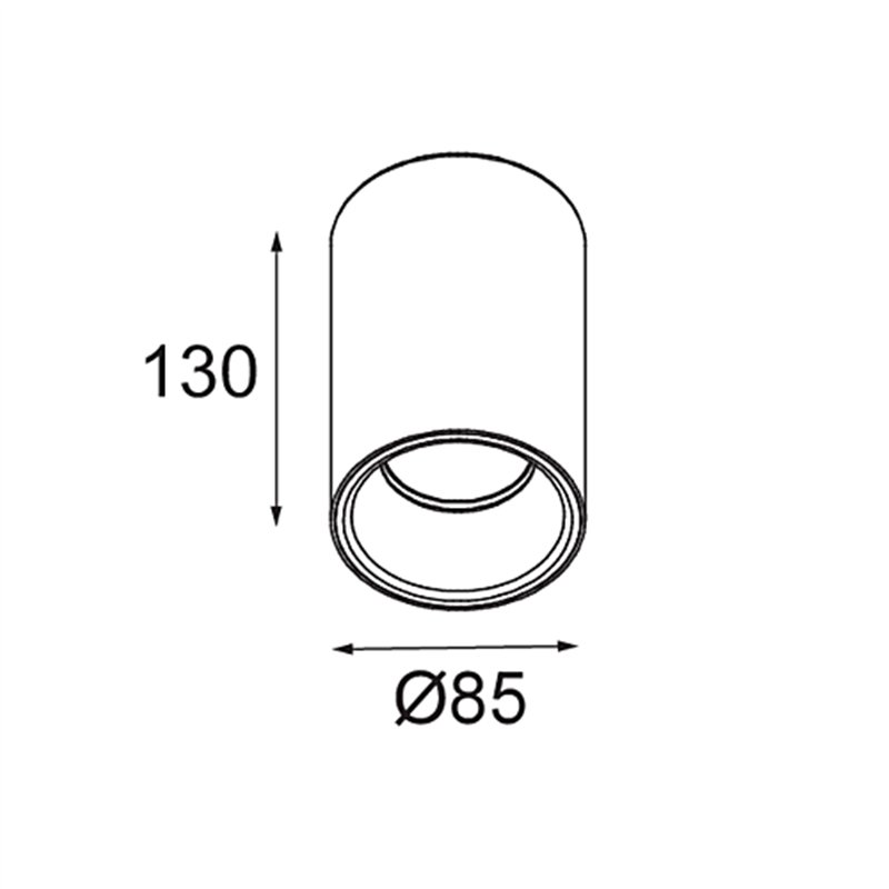 Modular Lotis Tube Surface 85 1x IP44 GU10 Plafondlamp