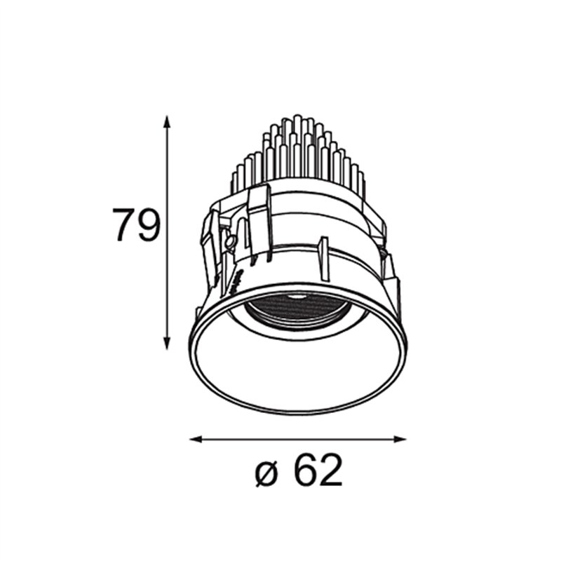Modular Tetrix Adjustable Recessed 62 1x IP55 LED DE Inbouwspot