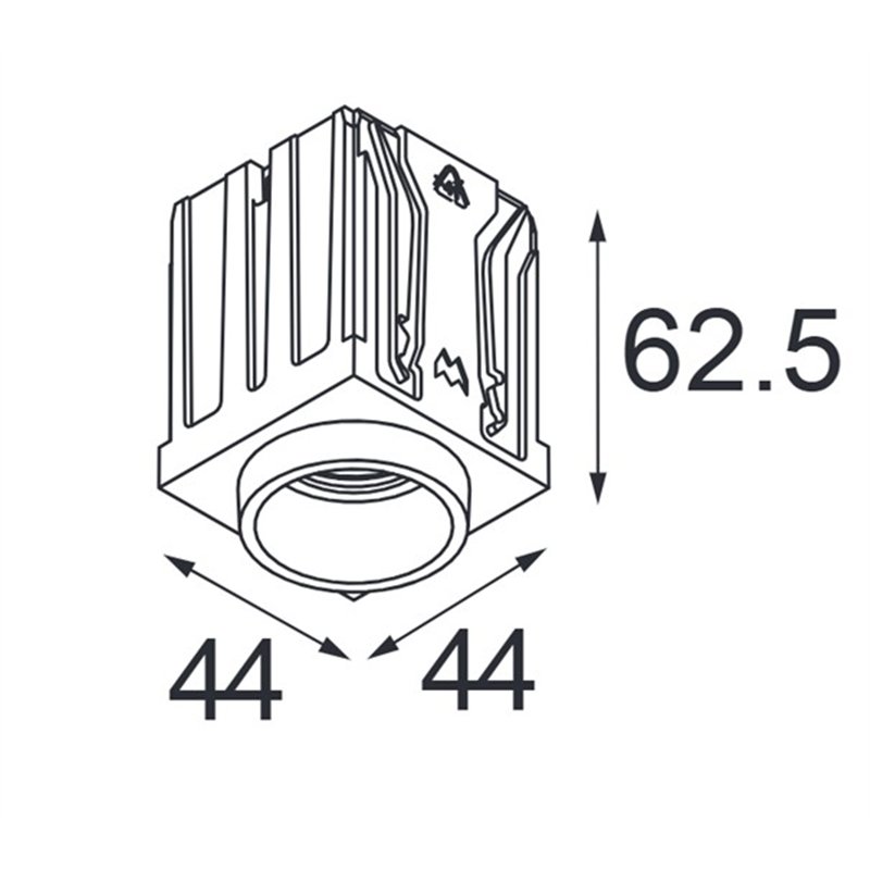 Modular Qbini square out LED warm dim GE Inbouwlamp
