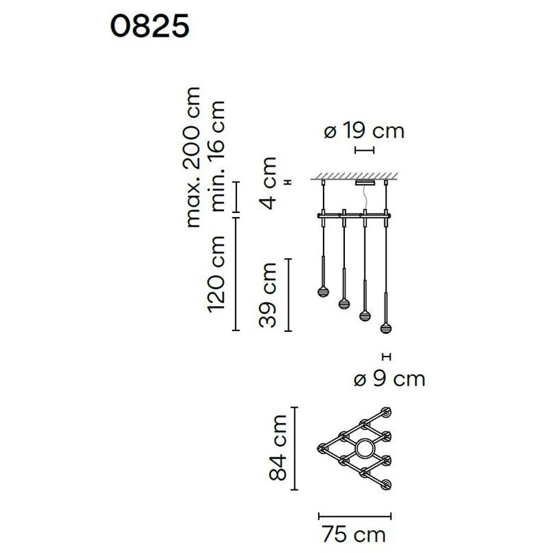 Vibia Algorithm 10X Triangle suspension lamp