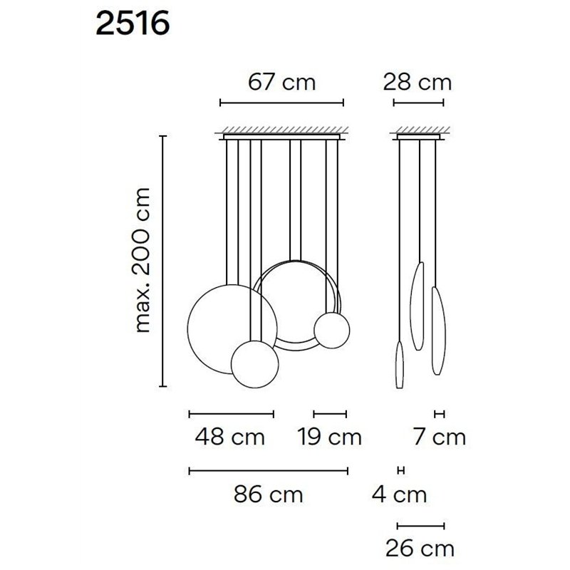 Vibia Cosmos 4X+2X hanglamp