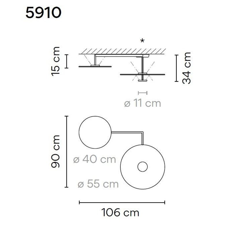 Vibia Flat 3X 106 plafondlamp