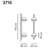 Vibia Palma Vertical 4X 114 wall lamp