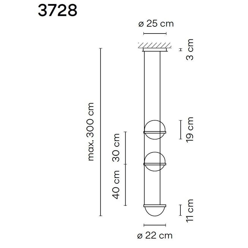 Vibia Palma Vertical 4X 70 suspension lamp