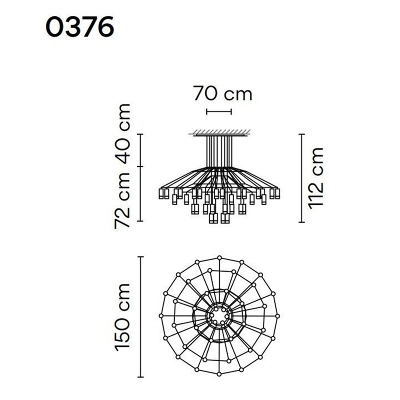 Vibia Wireflow Chandelier 112 hanglamp