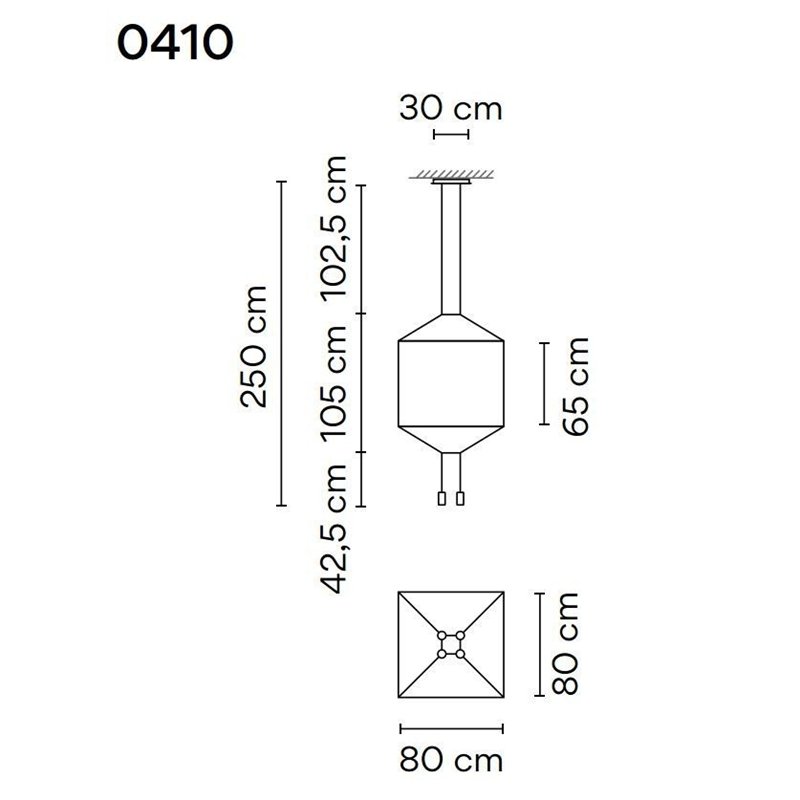 Vibia Wireflow Square 80 lampe a suspension
