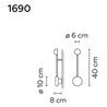 Vibia Pin 1X 40 wall lamp