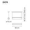 Vibia Kontorno Closed 92 suspension lamp