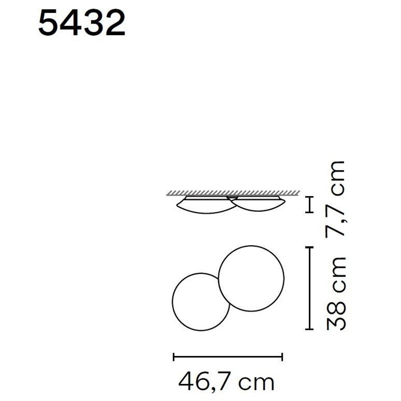 Vibia Puck 2X 46,7 plafondlamp