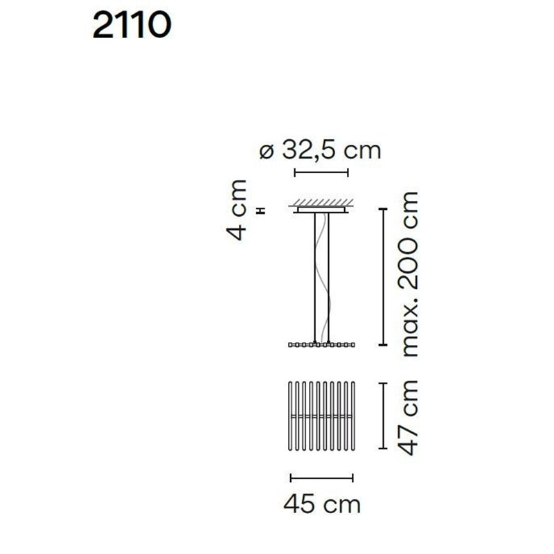 Vibia Rhythm Horizontal 10X 47 hanglamp