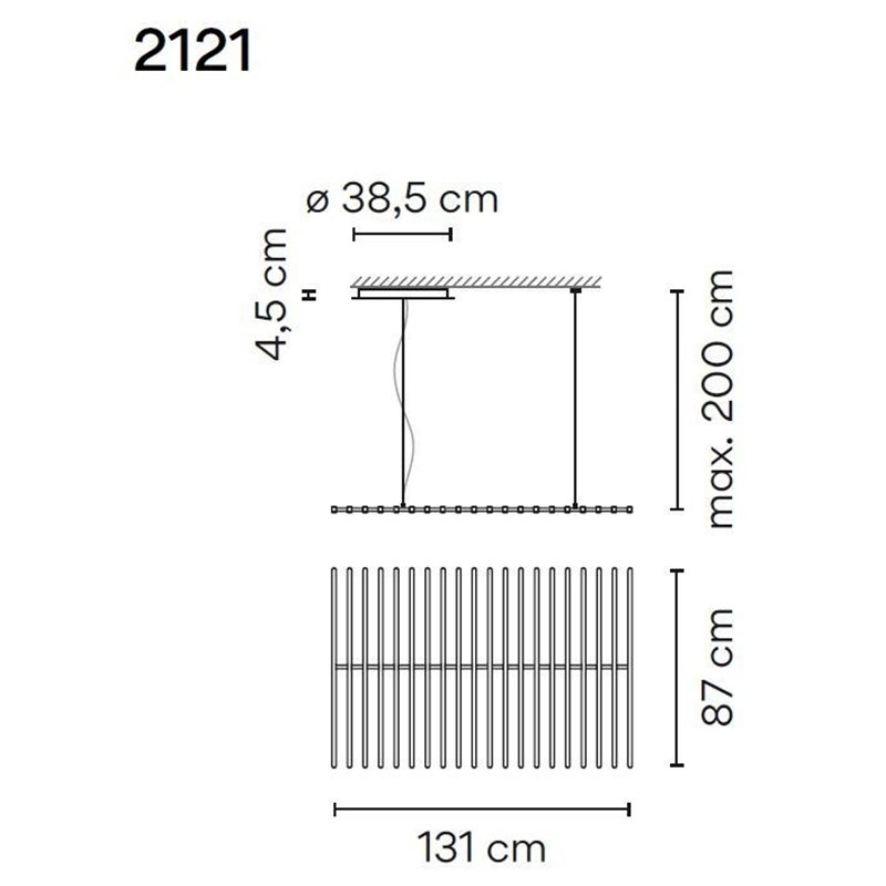 Vibia Rhythm Horizontal 20X 87 hanglamp