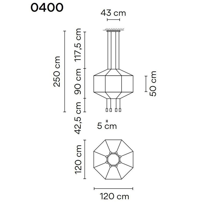 Vibia Wireflow Octagonal 120 hanglamp