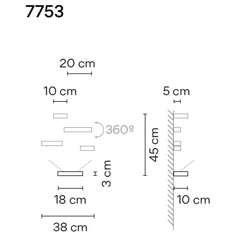 Vibia Set 18 4X wandlamp