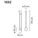 Vibia Pin 1X 70 wandlamp