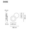 Vibia Puck Wall Art Double 68 applique