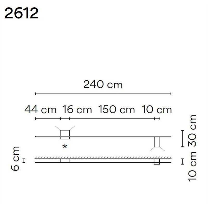 Vibia Structural 2X Extended 240 wandlamp