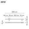 Vibia Structural 2X Extended 240 wall lamp
