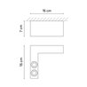 Vibia Offset 2x LED rechte version - 1727 Deckenlampe