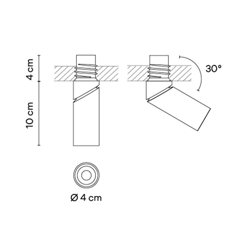 Vibia Bind solo Spotlight Ø 4 cm x 10 cm Narrow - 6670 inbouwspot
