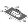 Modular Gypkit trimless 300x150 - Ø82 2x