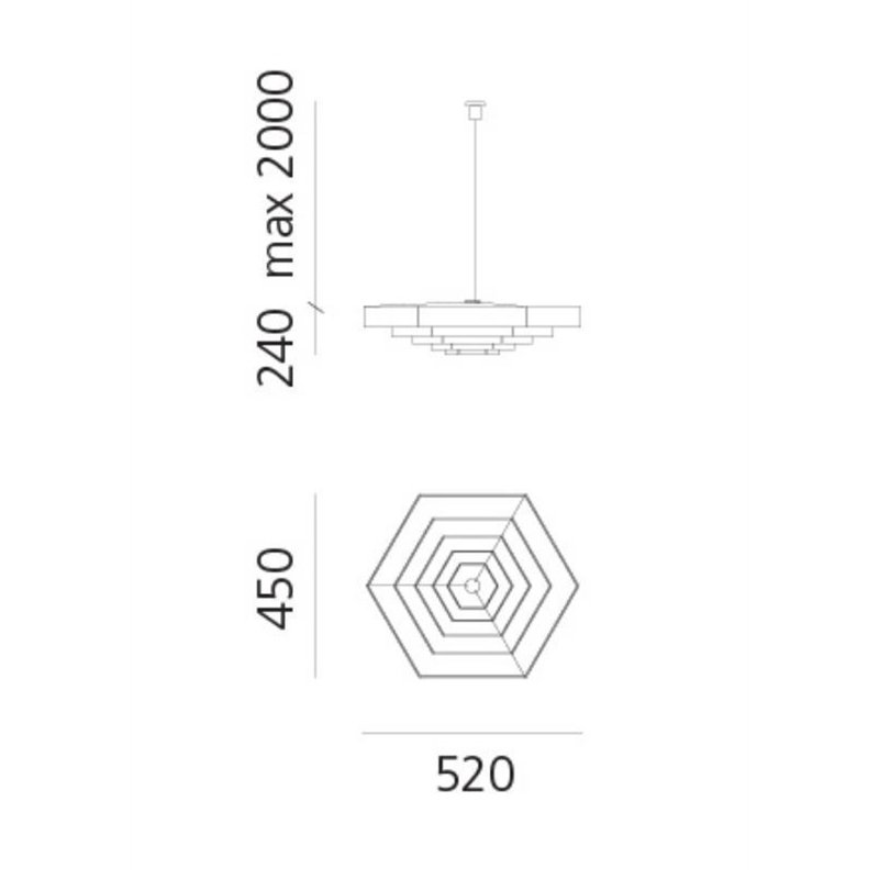 Artemide Lampada Esagonale 52 Hanglamp