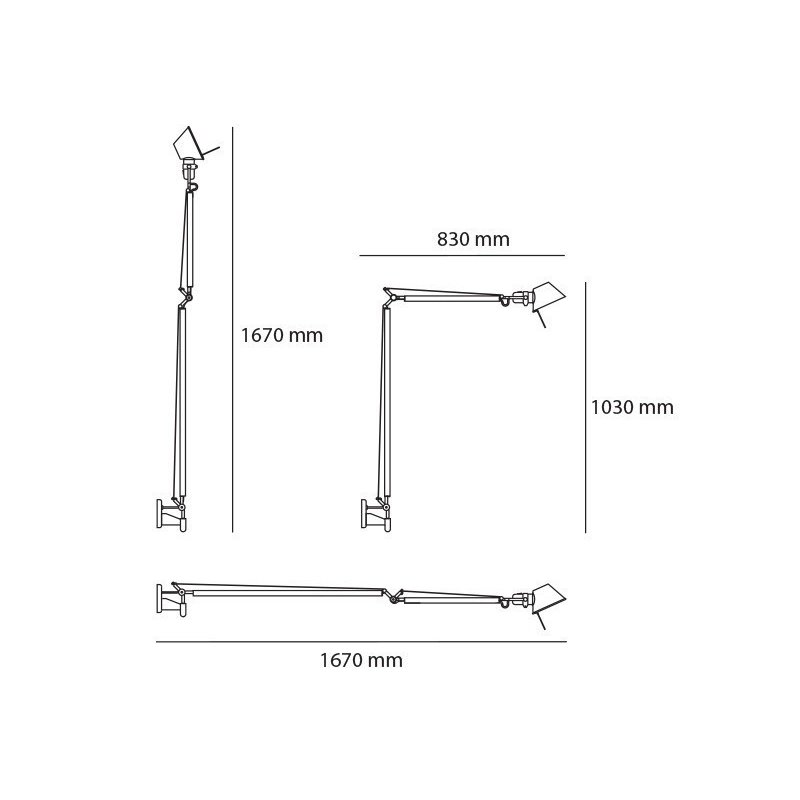 Artemide Tolomeo Braccio Body lamp + Wall support