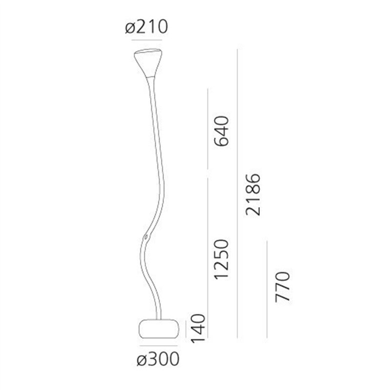 Artemide Pipe Led Floor White Integralis grondlamp