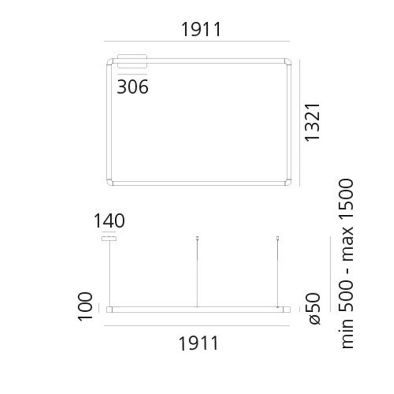 Artemide Alphabet Of Light Rectangular 120 suspension lamp