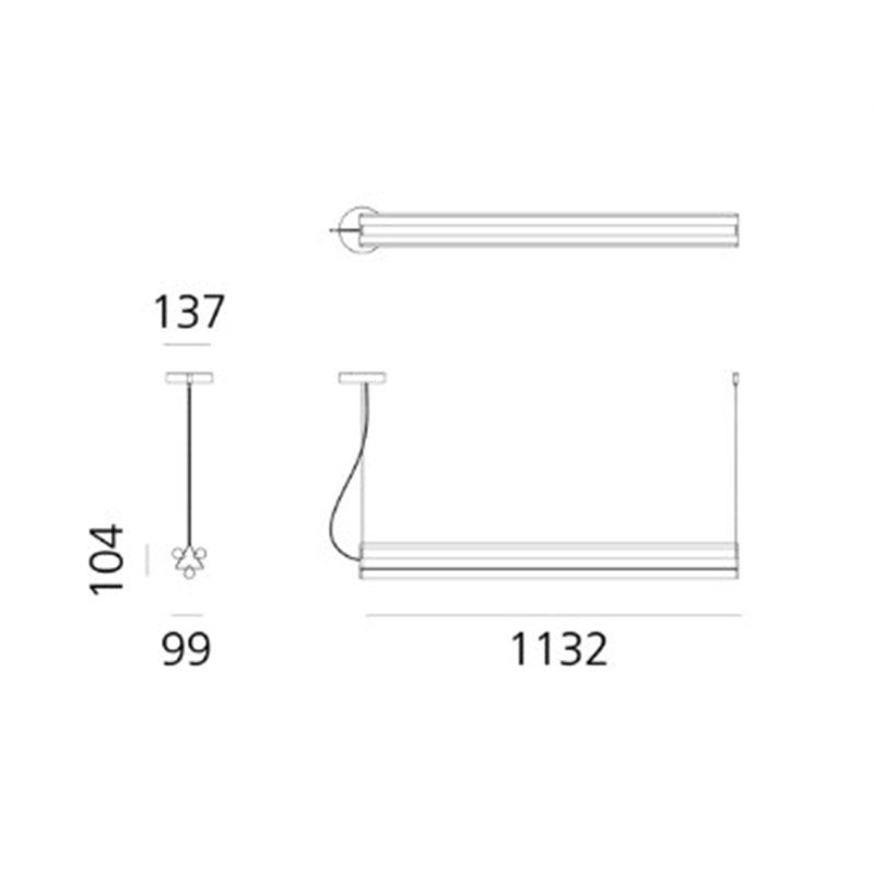 Artemide Dreispitz - 3 Diffused Emission - 120 - Horizontal  lampe à suspension