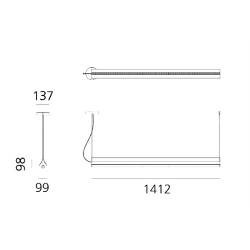 Artemide Dreispitz - 1 Controlled Emission - 150 - Horizontal  lampe à suspension