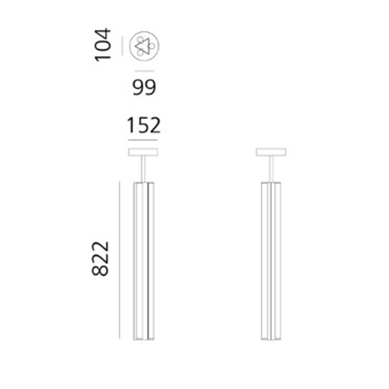 Artemide Dreispitz - 3 Diffused Emission - 90 - Vertical  lampe à suspension