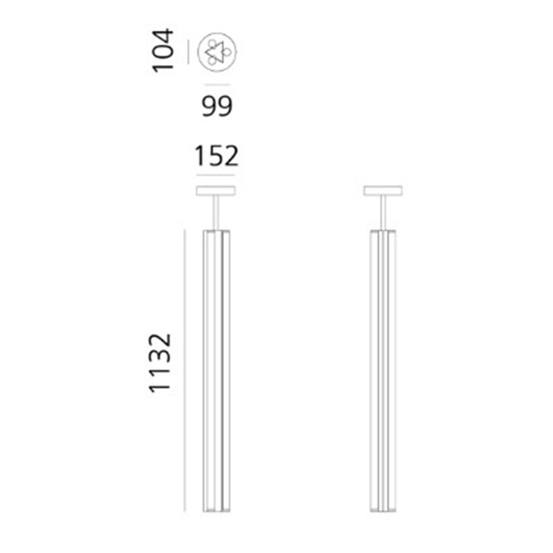 Artemide Dreispitz - 3 Diffused Emission - 120 - Vertical  suspension lamp