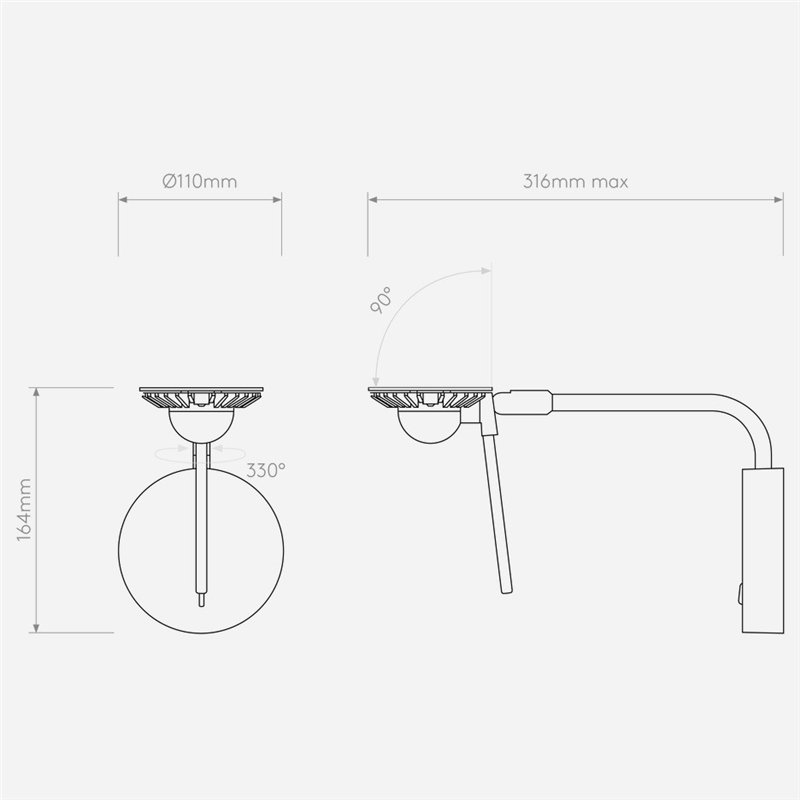 Astro Miura Swing Arm Wandlamp