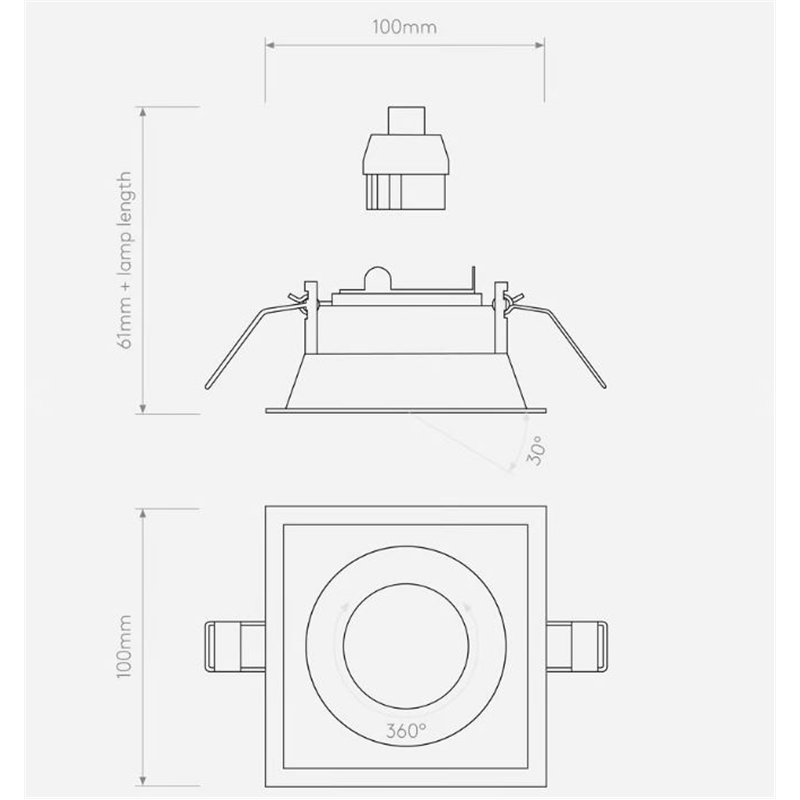 Astro Minima Slimline Square Fixed Fire-Rated Ip65 recessed spot
