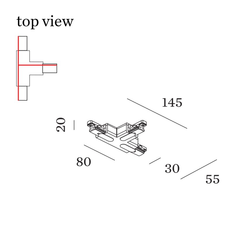 Wever & Ducré 1-phase track | BB-A T-Connector