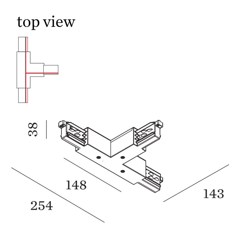 Wever & Ducré 3-phase track | AA-A T-Connector