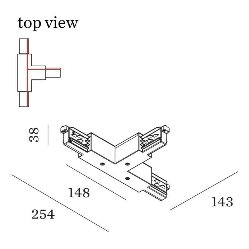 Wever & Ducré 3-phase track | AA-B T-Connector