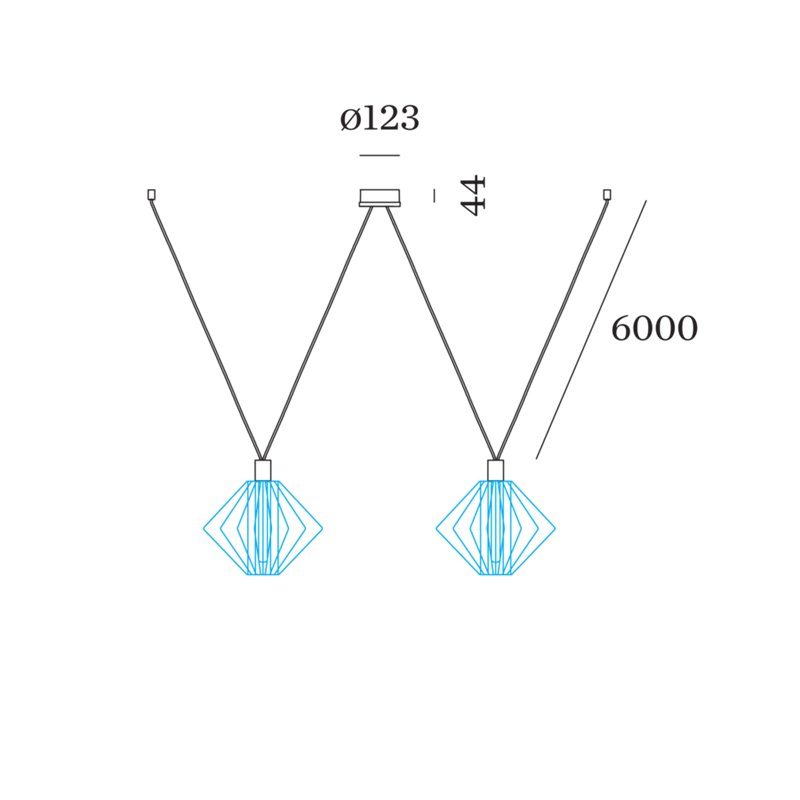 Wever & Ducré Suspension Set | E27 | 6.0 m | for 2 WIRO Decenter 2.0
