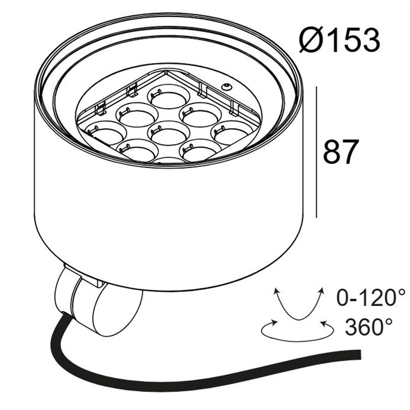 Delta Light FRAX MB POLE 92714 HONEYCOMB DIM5 Garden lamp