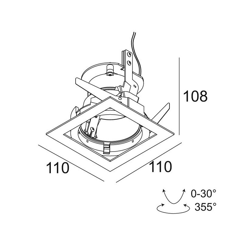 Delta Light iMAX II SQUARE ADJUSTABLE CL6 Inbouwspot