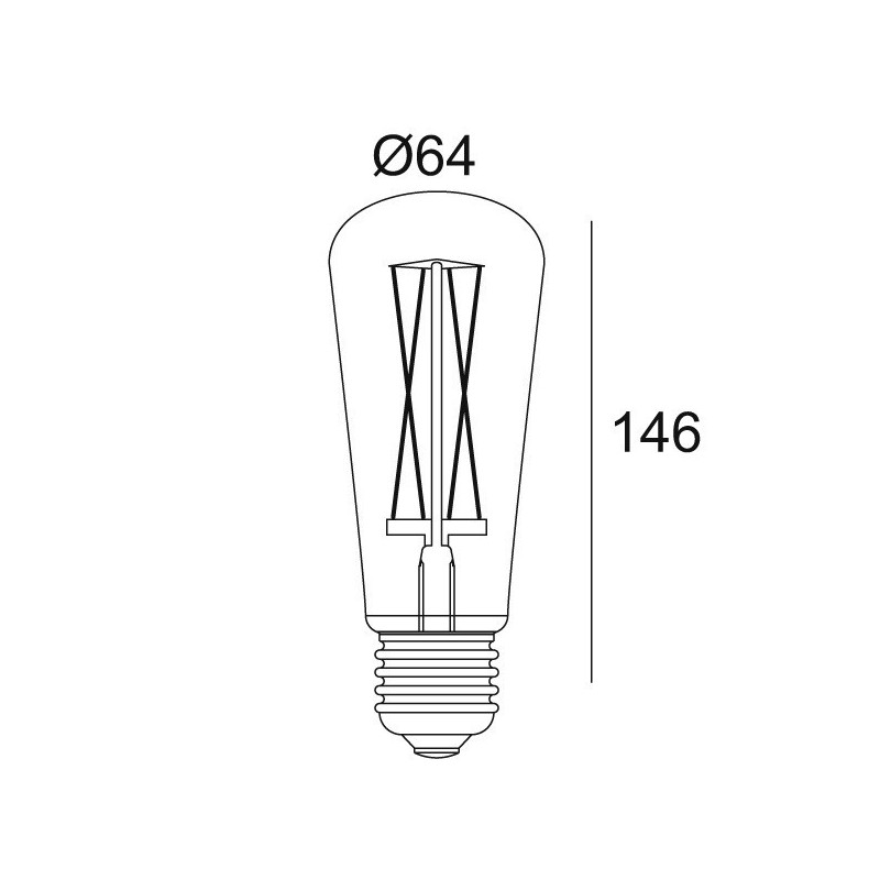 Delta Light LED FILAMENT T64 E27 6W 2200K - SMOKE