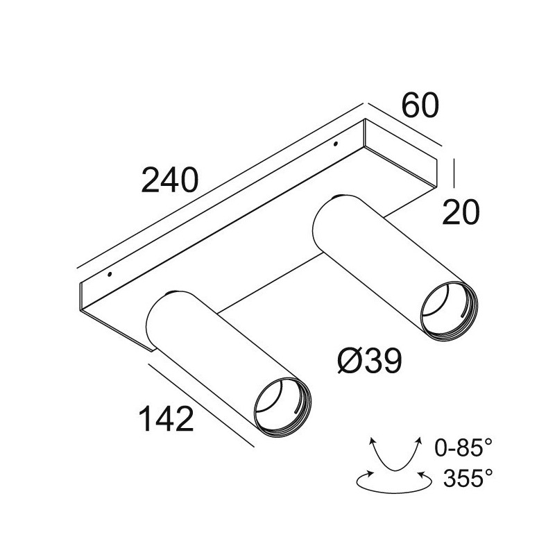 Delta Light SPY 39 L ON 2 DIM8 Plafondlamp