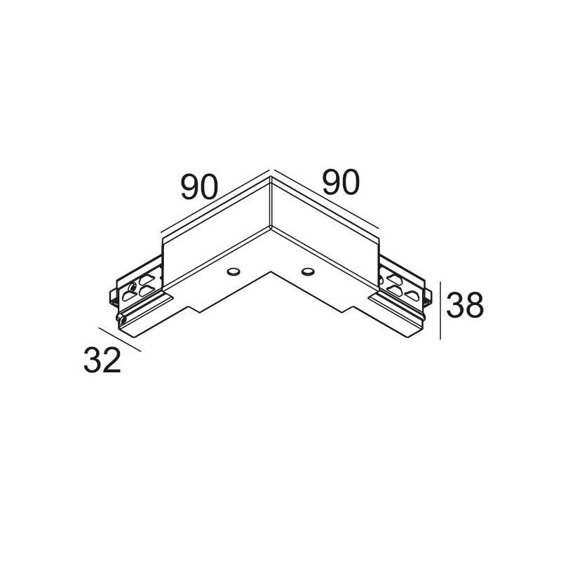 Delta Light TRACK 3F DIM CORNER 90° OUT