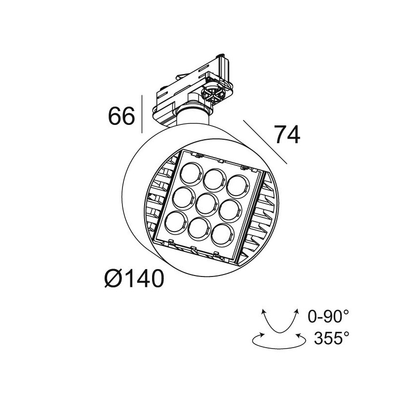 Delta Light FRAGMA 3x3 ADM DIM1P Track lighting
