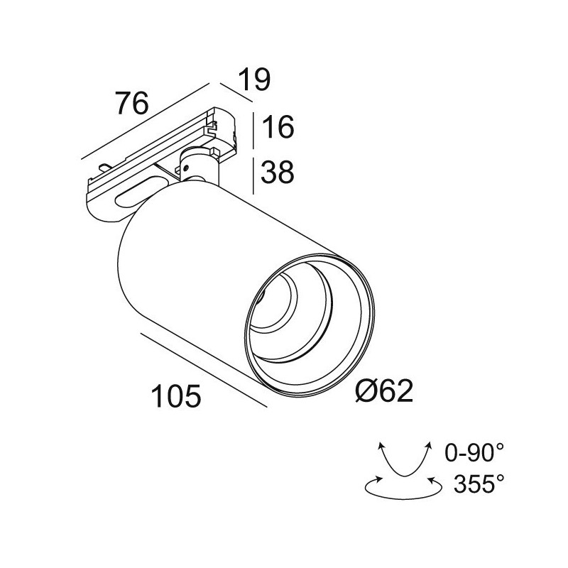 Delta Light SPYCO AC ADM1F DIM8 Schienenbeleuchtung