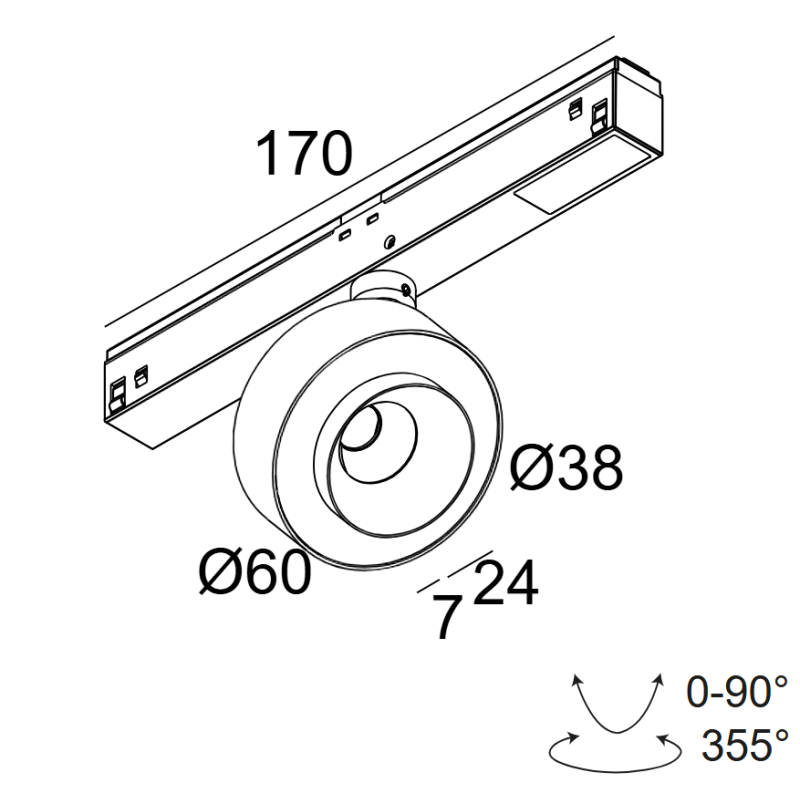 Delta Light M26L - Odron 1 92728/41 DIM5 Trackverlichting