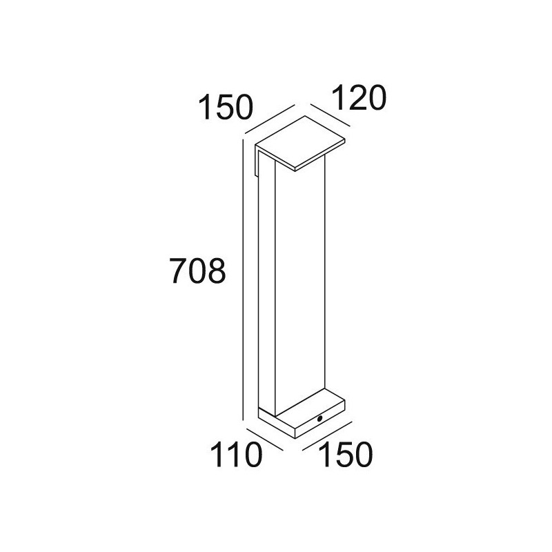 Delta Light OBLIX F 70 Poteau de jardin