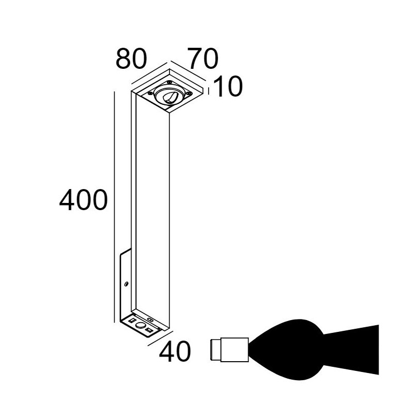 Delta Light Elbo Asymmetric P 40 Lampadaire extérieur